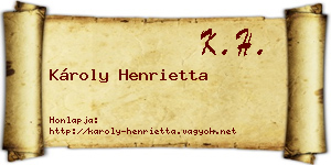 Károly Henrietta névjegykártya