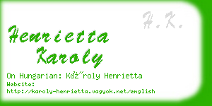 henrietta karoly business card